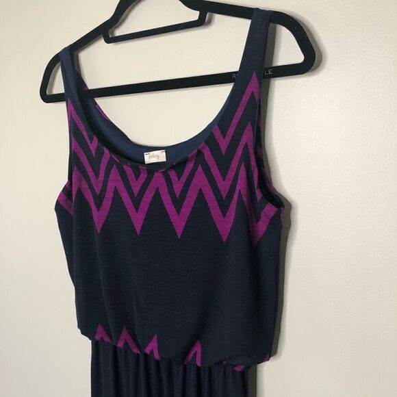 Pixley Stitch Fix Navy/Purple Jakobe Chevron Maxi Dress Size Small - Picture 5 of 8